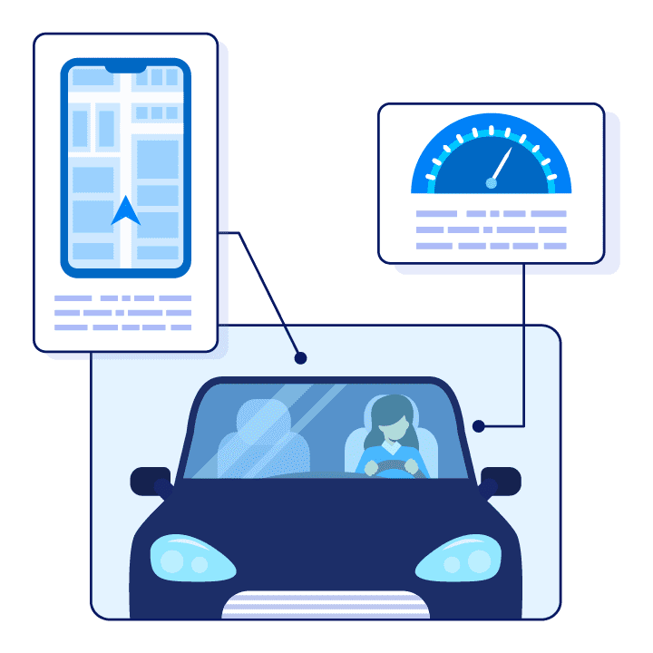 Illustratie van een gebruiksafhankelijke verzekering op basis van telematica