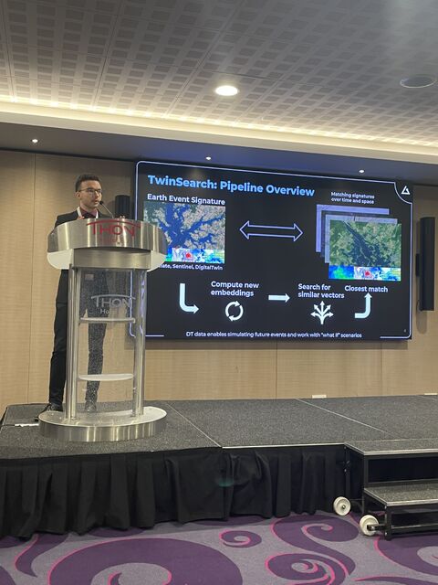 Revan Rangotis présente le pipeline TwinSearch au DestinE Platform Launchpad Contest